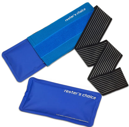 2 Soft Gel Ice Packs for Injuries Reusable with Extra Comfy Adjustable Cold Pack Wrap, Flexible Hot and Cold Compress