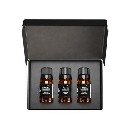 AirScent Holiday Scents Christmas Diffuser Oil 3 Pack Gift Set - 10 mL, 0.34 fl oz Fragrance Oil Set - Bourbon Pumpkin Spice, Christmas Wreath and Fireside Spiced Cider Scents