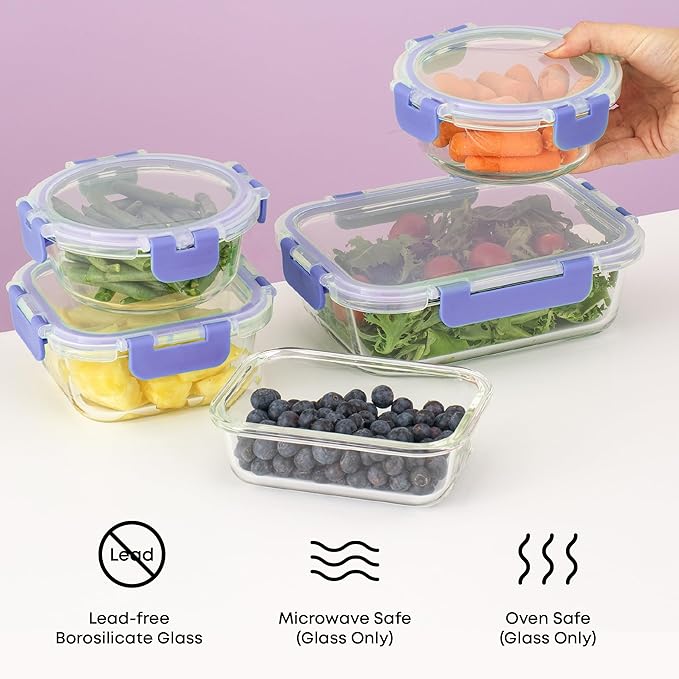 JoyJolt 24pc Borosilicate Glass Storage Containers