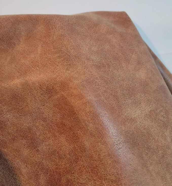 NAT Leathers | Soft Faux Leather Upholstery Fabric by The Yard | Synthetic PU