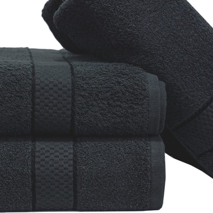 Casabella Pack of 2 Large Jumbo Bath Sheets 100% Egyptian Combed Cotton Big Beautiful Towels_Black_2pcs