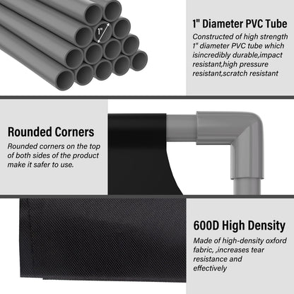 4 Panels Safety Barricade,7.8FT Removable Foldable Security Gates Barrier with Heavy Duty PVC Frame, Black Color Easier to Identify, Crowd Control Restricted Area Pedestrian Barricade Traffic Fence