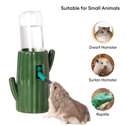 Bucatstate Hamster Drinking Bottle with Stand, 120 ml Small Animal Drinking Leak-Proof Nozzle, Hamster Accessories for Guinea Pigs, Rabbits, Chinchillas, Rats, Ferrets (Green)