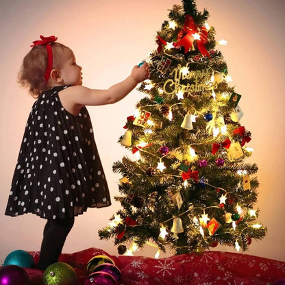 Christmas Decor Star String Lights, 20 FT 40 LED Battery Operated Twinkle Lights Warm White Cute Hanging Star Fairy Light for Bedroom Room Office Home Camper Indoor Outdoor Xmas Tree Decorations