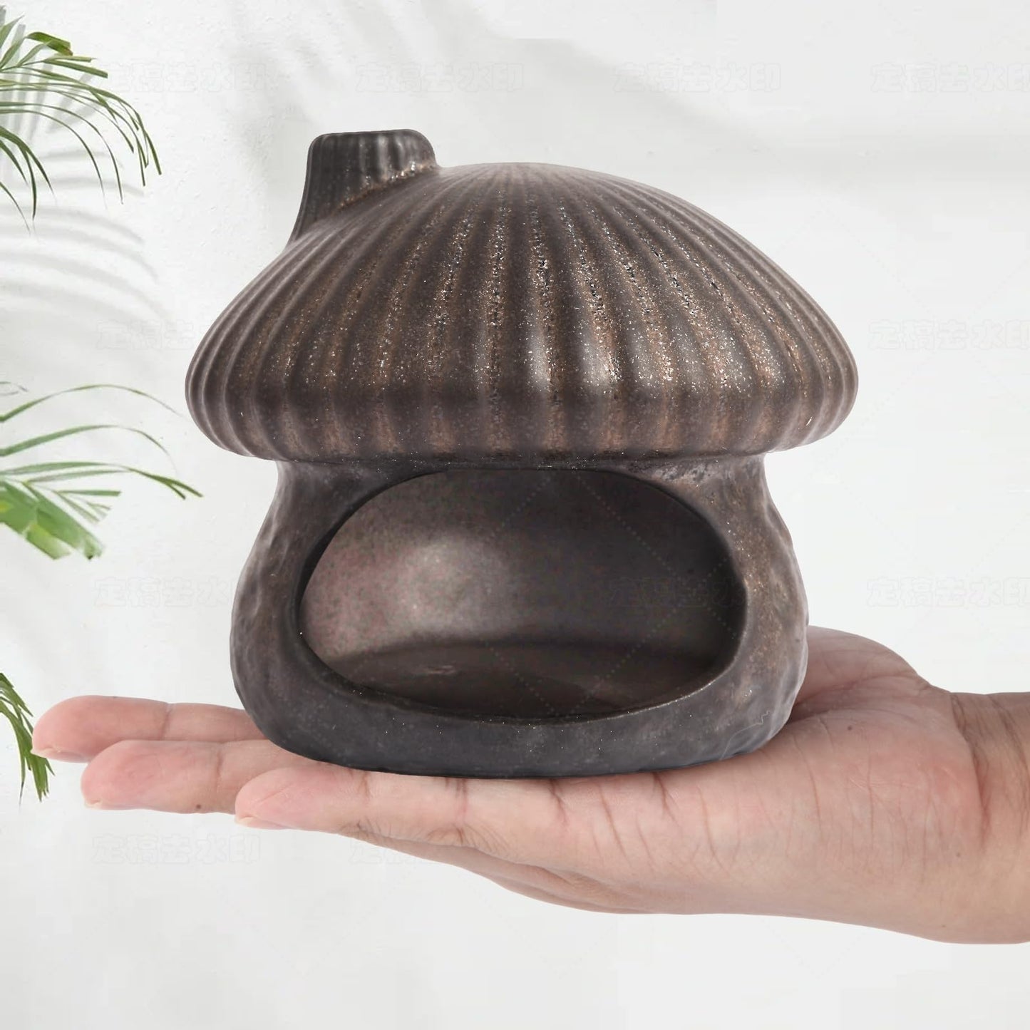 Mofunci Palo Santo Holder Mushroom Shape, Ceramic Sage Holder for Burning Palo Santo Burner for Meditation, Yoga and Relaxation(Gilt Gold)