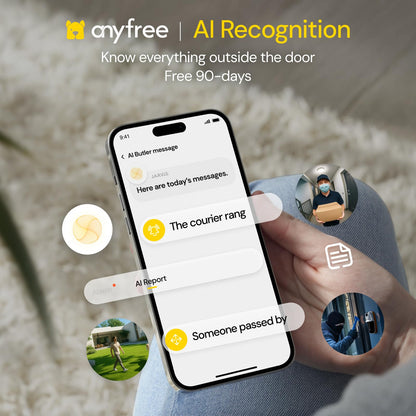 Doorbell Camera Wireless Video Doorbell with Chime, AI Motion Detection Doorbells with 2.4/ 5Ghz WiFi,Solar Assist Battery, HDR Night Vision,Long Distance 2-Way Talk, Local/AWS Cloud Storage