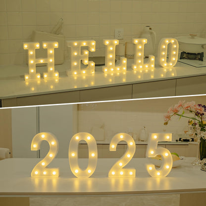 Foaky Rechargeable LED Letter Lights Sign Marquee Light Up Letters Sign for Night Light Wedding/Birthday Party Christmas Lamp Home Bar Decoration (O)