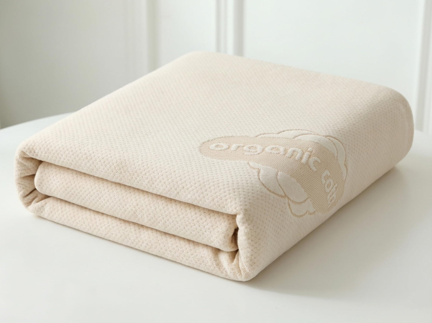 Waterproof Organic Mattress Protector Full Size – Premium Soft Organic Cotton Surface Mattress Cover – Noiseless & Breathable 250 GSM Mattress Pad – Deep Pocket Fitted Design