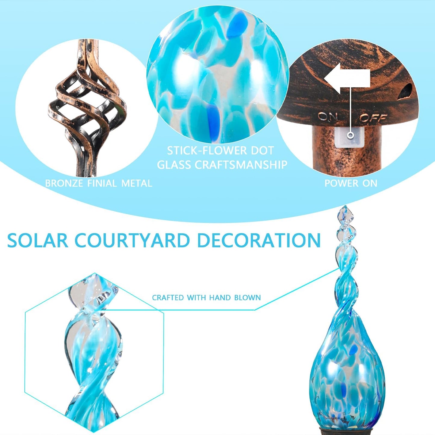 Solar Garden Lights, Solar Flame Lights Outdoor Decorative Garden Stakes Decor Waterproof Flame Solar Stake Lights for Outside Yard Patio Lawn Porch Cemetery