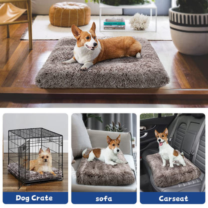 ULIGOTA Dog Bed Crate Pad Plush Soft Dog Crate Bed for Small Medium Large Dogs and Cats Washable Anti-Slip Kennel Crate Mats for Sleeping and Anti AnxietyS