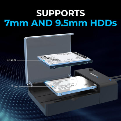 SABRENT Hard Drive Docking Station, SSD HDD 2.5 3.5 Inch SATA to USB Adapter, External SSD Enclosure Hard Drive Reader, Fast Data Transfer Hard Drive Enclosure, Tool-Free (EC-DFLT)