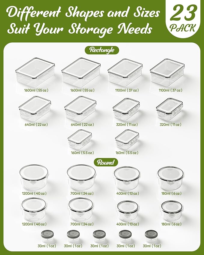 46 Piece Food Storage Containers