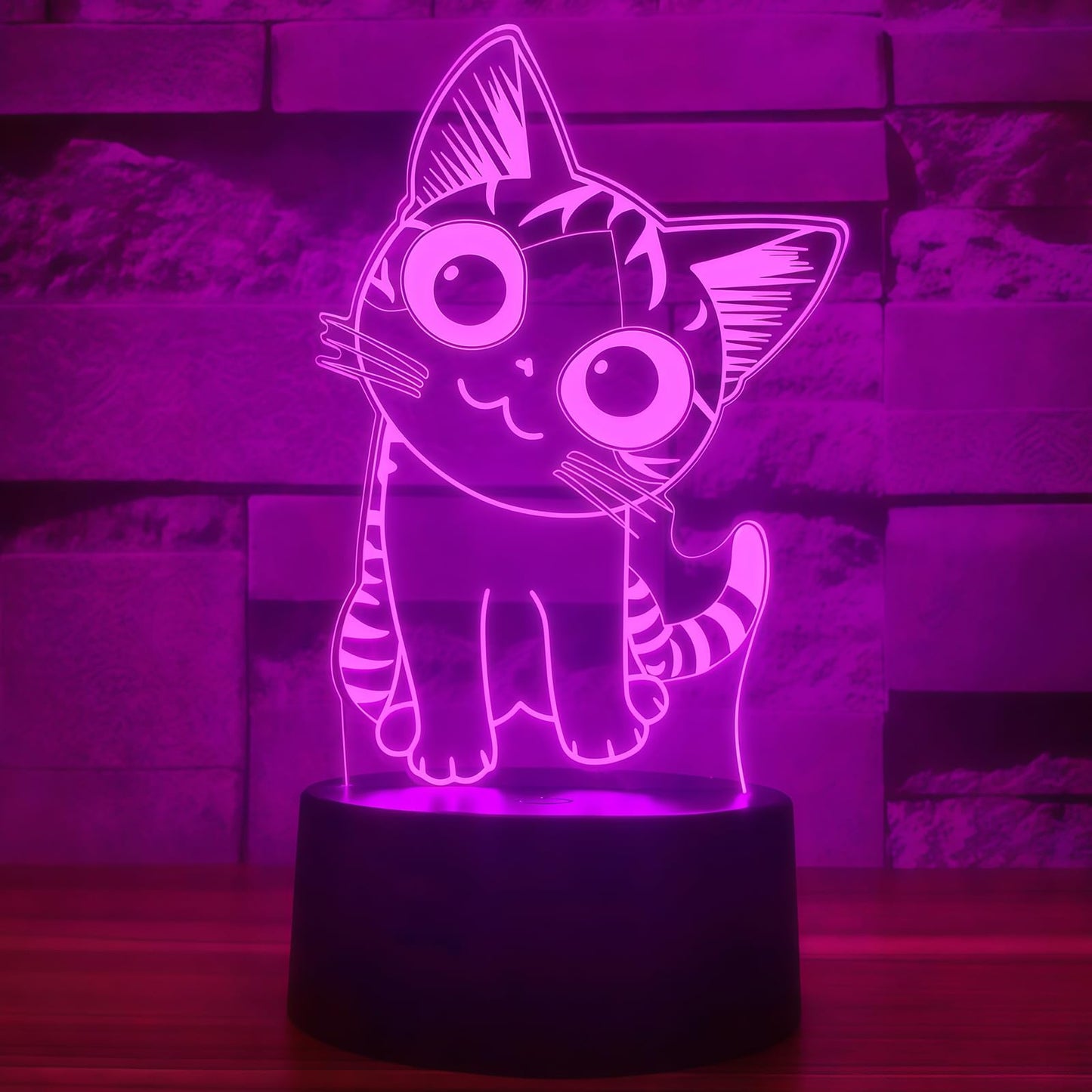 i-CHONY Cat Night Light, 3D Optical Illusion Lamp, 7 Colors