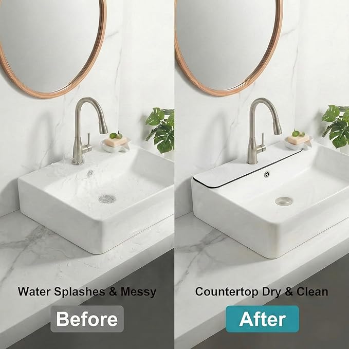 Customizable Kitchen Sink Faucet Mat: 30" Lx5.5 W Absorbent Splash Guard
