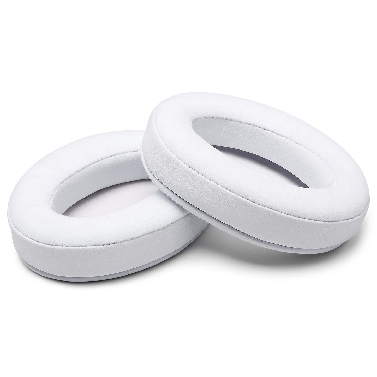 WC PadZ Velour - The Ultimate Upgraded Earpads by Wicked Cushions - Compatible with Audio Technica, HyperX, SteelSeries Arctis & More - Extra Thick - Bigger Opening - Softer Memory Foam | White