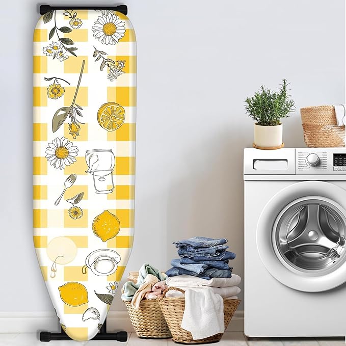 Nuxovilar Yellow Gingham with Lemons & Daisies Ironing Board Cover, This Cover