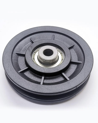 Zepofit Pulley Wheel Bearing 90mm Nylon - Universal Pulleys for Gym Cable Machine Smith Machine Garage Barn Door Parts Weight Lifting System Replacement LAT Pulldown Attachment (2, Silver Center)