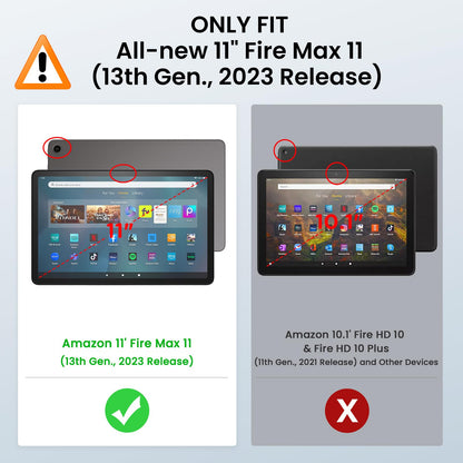 MoKo Case Fits Amazon Fire Max 11 Tablet (13th Generation, 2023 Release) 11" - Slim PU Leather Trifold Stand Cover for Kindle Fire 11 Tablet Frosted Hard Back Shell with Auto Wake/Sleep, Dark Blue