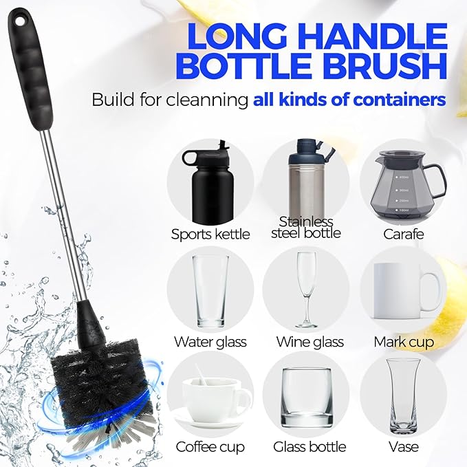 Holikme Bottle Brush Cleaner Set, 3 Straw Cleaner Brush, Bottle Cleaning Brush