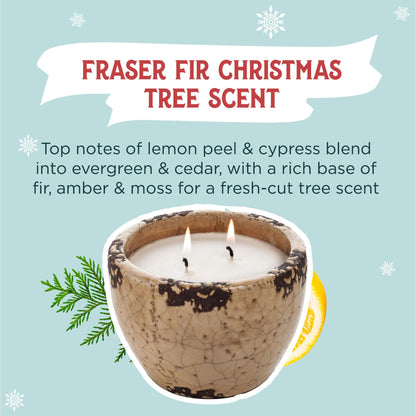 Santa's Naturals Fraser Fir Christmas Candle for Holidays & Gifts, Fresh Cut Tree Scent, Soy & Beeswax Blend, 30+ Hour Burn, 13 oz, Double Wick