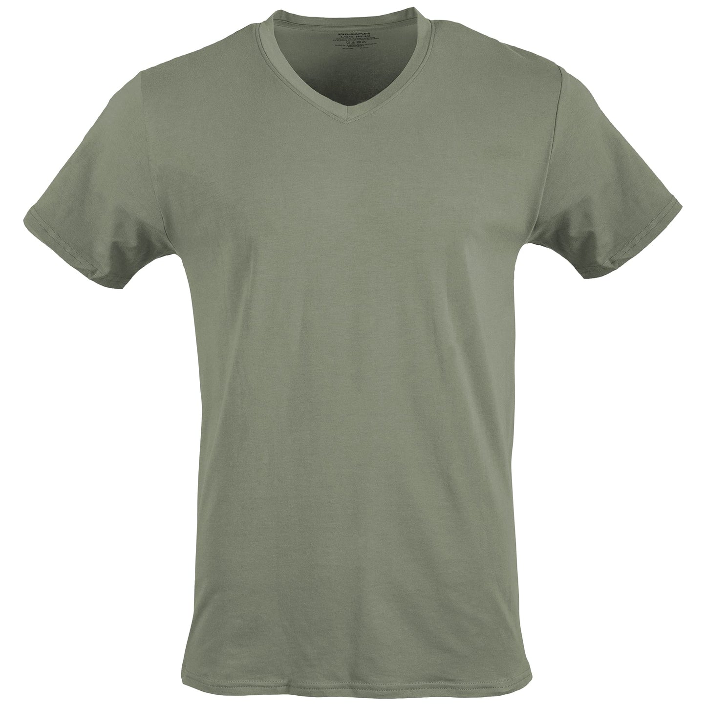 Gildan Men's V-Neck T-Shirts, Multipack, Style G1103, Black/Sport Grey/Charcoal/Military Green (5-Pack), Small