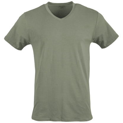Gildan Men's V-Neck T-Shirts, Multipack, Style G1103, Black/Sport Grey/Charcoal/Military Green (5-Pack), Small