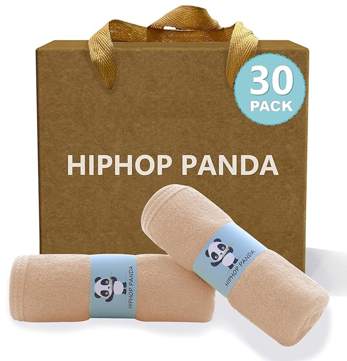 HIPHOP PANDA Baby Washcloths, Rayon Made from Bamboo