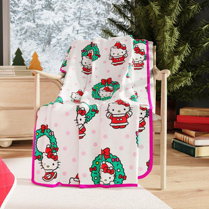 Franco Collectibles Sanrio Hello Kitty Holiday Christmas Blanket, Super Soft Cozy Plush, 60 in x 90 in, (Officially Licensed Product)