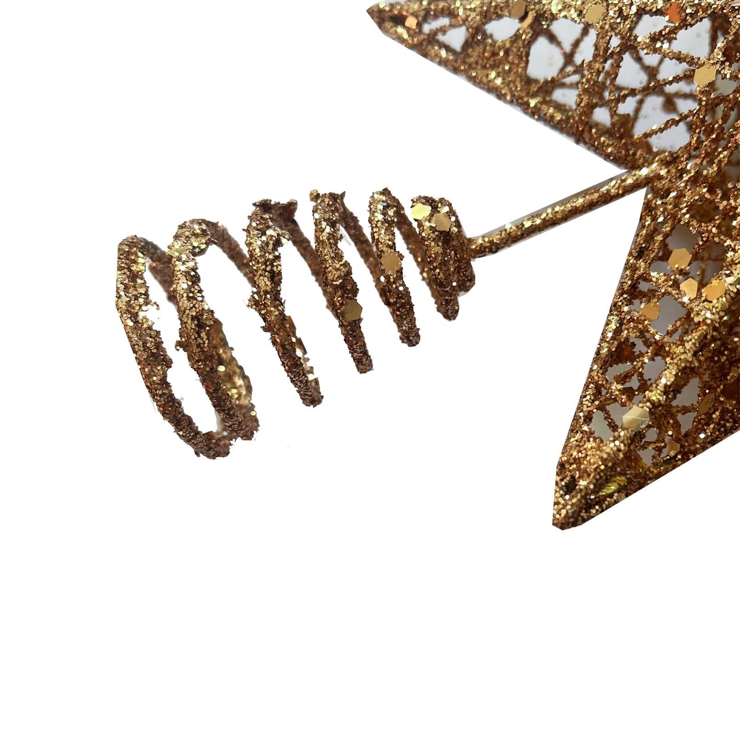 Metal Glittered Christmas Tree Topper Star Treetop Decoration for Christmas Home Decor(Rose Gold)
