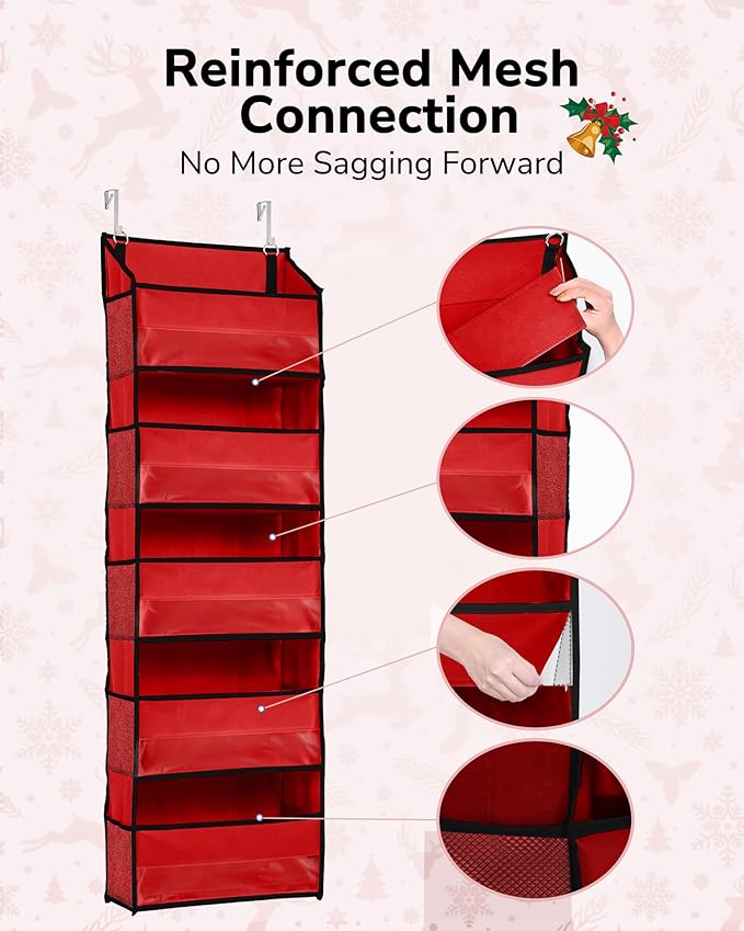 ULG 1 Pack Over The Door Organizer – 5 Shelf Door Organizer Hanging & 10 Side