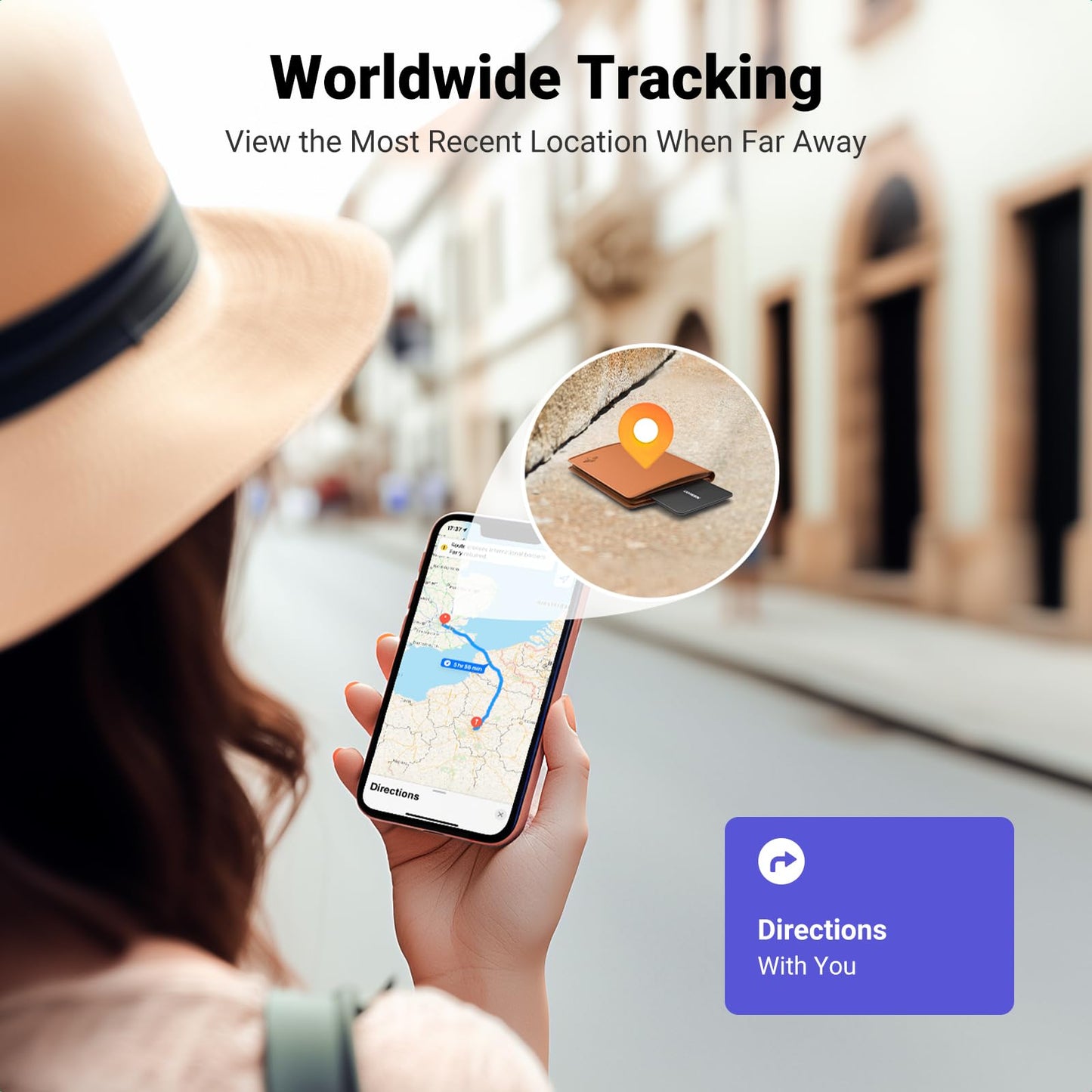 UGREEN FineTrack Slim Wallet Tracker, 1.7mm Ultra-Slim, Rechargeable Battery, Smart Finder Compatible with Apple Find My (iOS only), IP68 Waterproof, Bluetooth Card for Wallet, Passports, Luggage