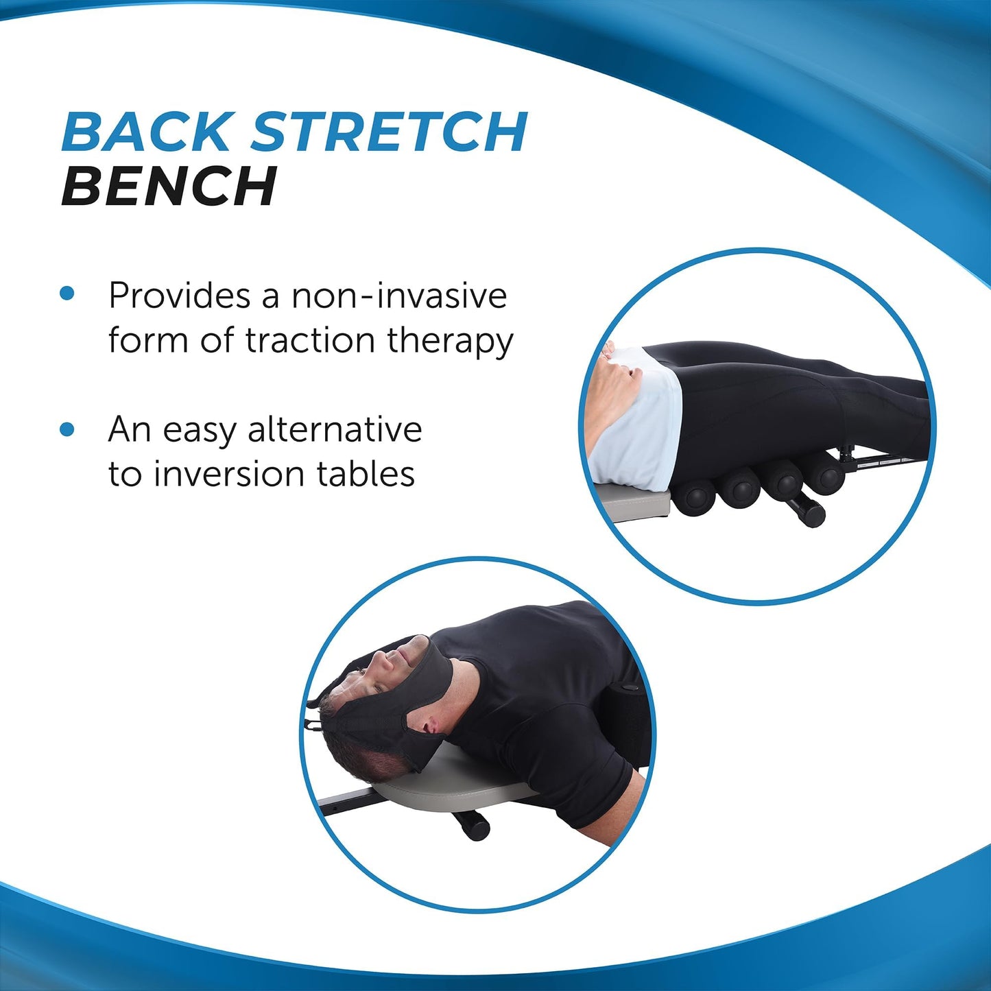Stamina Inline Back Stretch Bench with Cervical Traction - Back and Neck Decompression - Inversion Table Alternative - Up to 250 lbs Weight Capacity