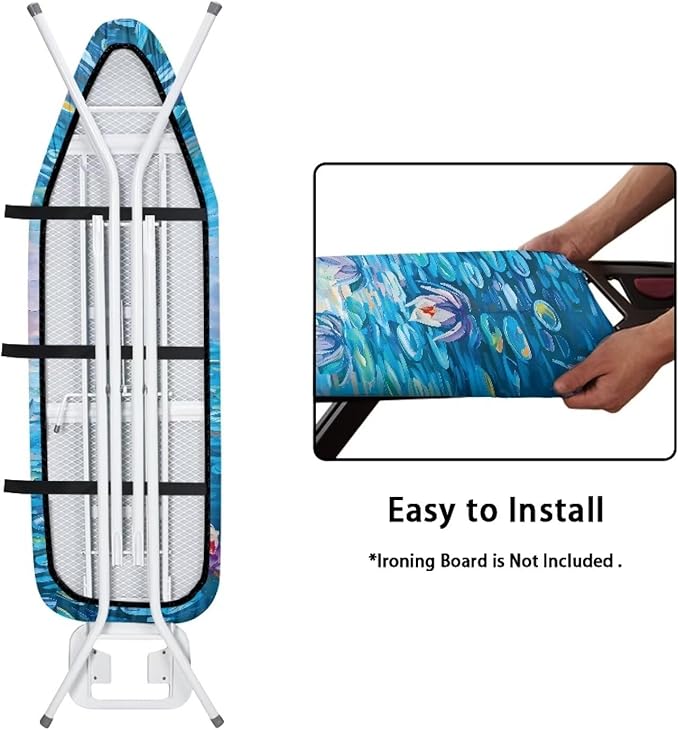 Water Lily Ironing Board Cover and Pad Standard Size Van Gogh Iron Board Padded