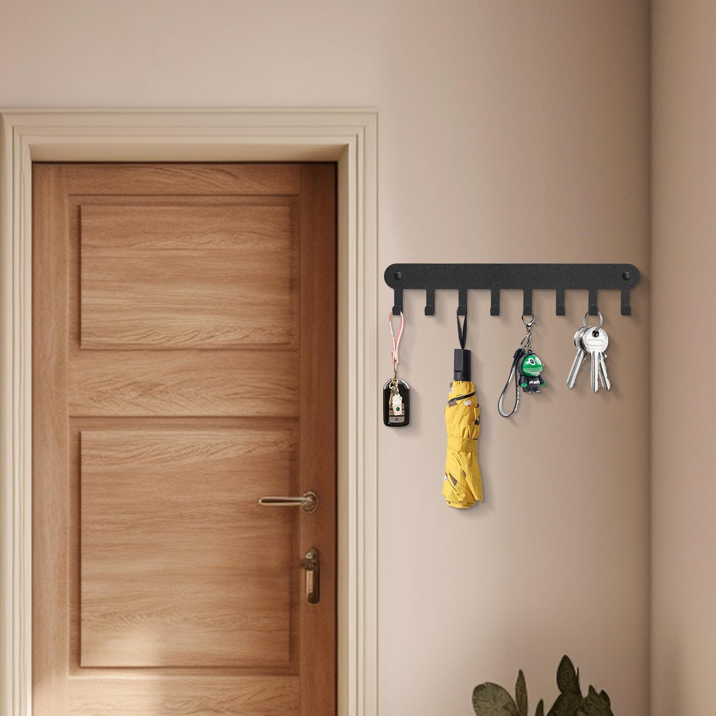 Suzurana 2 Pack Key Holder Wall Mount, Key Holder for Wall,Key Wall Holder, Key Hooks Hanging Keys, Key Hanger Wall Mount with 8 Hooks, Key Rack for Living Room, Kitchen, or Bathroo