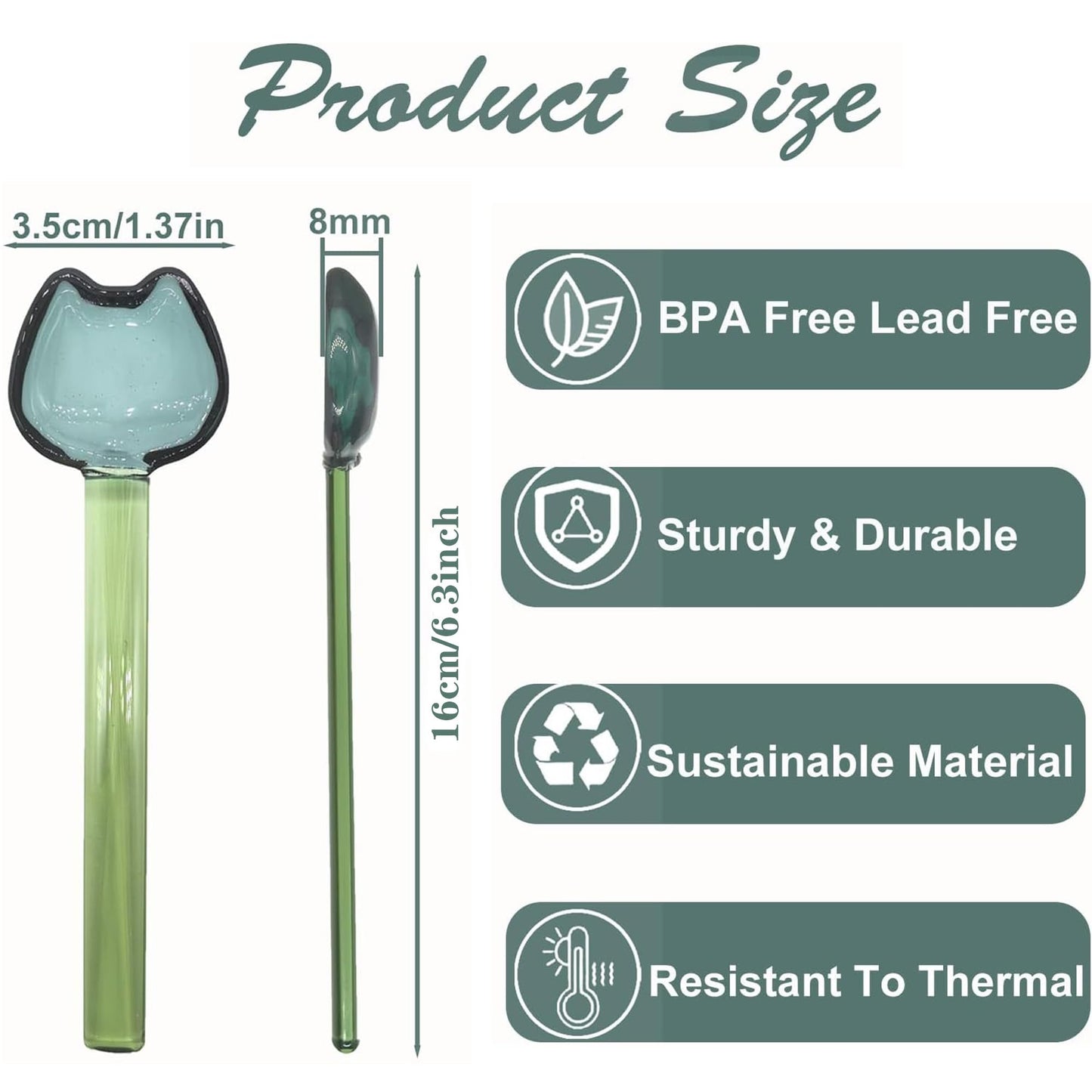 TMXAOK 5 Pieces Coffee Spoons, Glass Coffee Stirring Spoon, Espresso Stirring Spoon, Coffee Teaspoons, 6inch Coffee Stirrers for Tea Cocktail Milkshake Cold Drink Home Bar Party