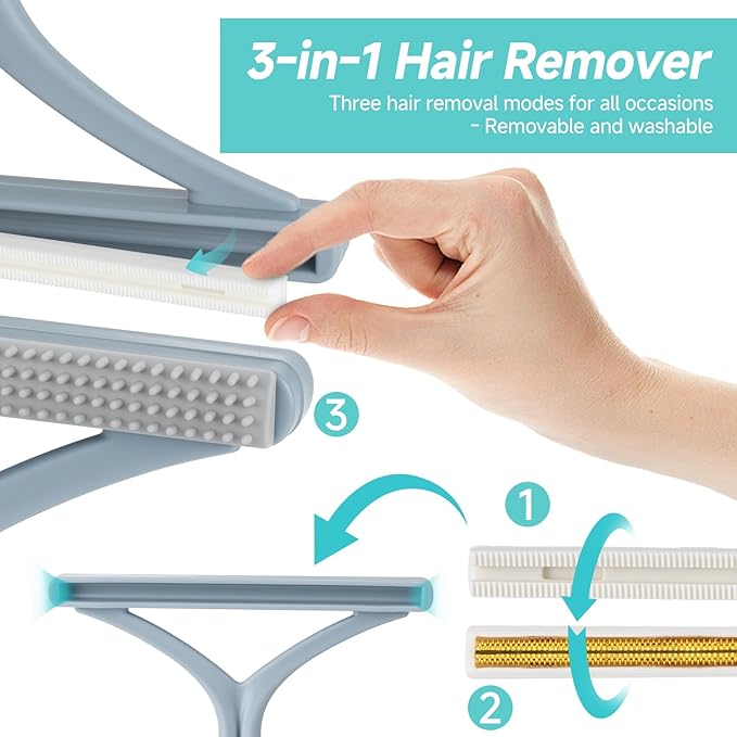 Carpet Rake for Pet Hair Removal Tool, Reusable Pet Hair Remover Broom
