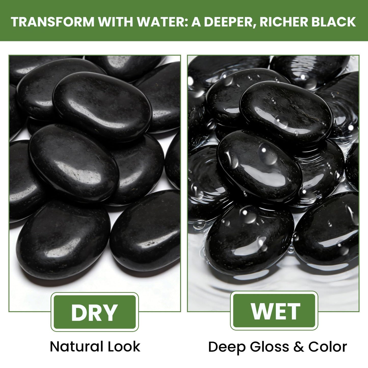 Mengdewei 18 lbs Black River Rocks for Landscaping, 2-3 Inch Polished Pebbles for Garden, Decorative Stones for Plants, Succulents, Aquarium, Fish Tank, Outdoor Yard Walkways & Paving