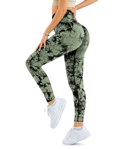 A AGROSTE Women Seamless Workout Leggings with Pockets Scrunch Butt Lifting Gym Leggings High Waisted Yoga Pants