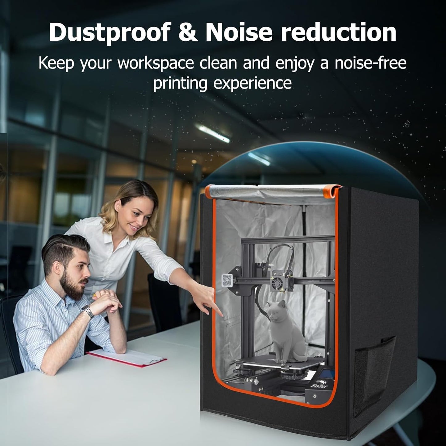 3D Printer Enclosure with LED Lighting, Fireproof Dustproof Tent Constant Temperature Protective Cover for Creality Ender 3 V3 SE/KE/Ender 3/Ender 3 Pro/Ender 3V2/Ender 3S1/Neo/Anycubic Elegoo, Medium
