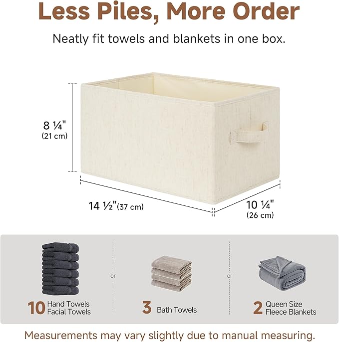 StorageWorks Storage Baskets for Shelves, Fabric Storage Bins, Closet