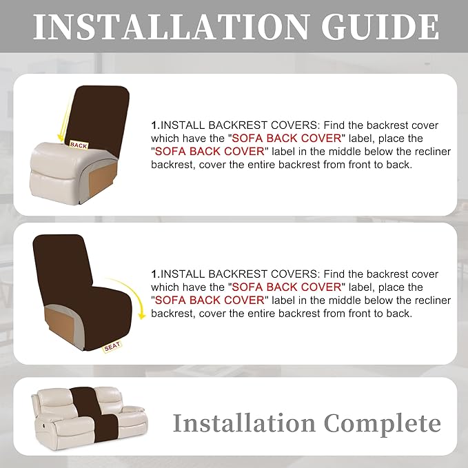 100% Waterproof Sectional Recliner Couch Covers