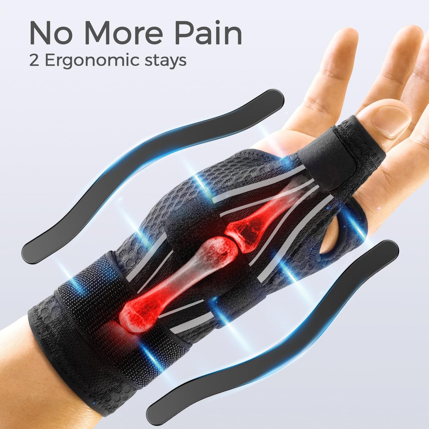 FREETOO Thumb Brace Support Right Hand or Left Hand for Arthritis Pain and Support, Thumb Spica Splint for Trigger Thumb, Thumb Stabilizer for Tendonitis, Sprain Fits Palm 7.5''-8.5'' S/M White