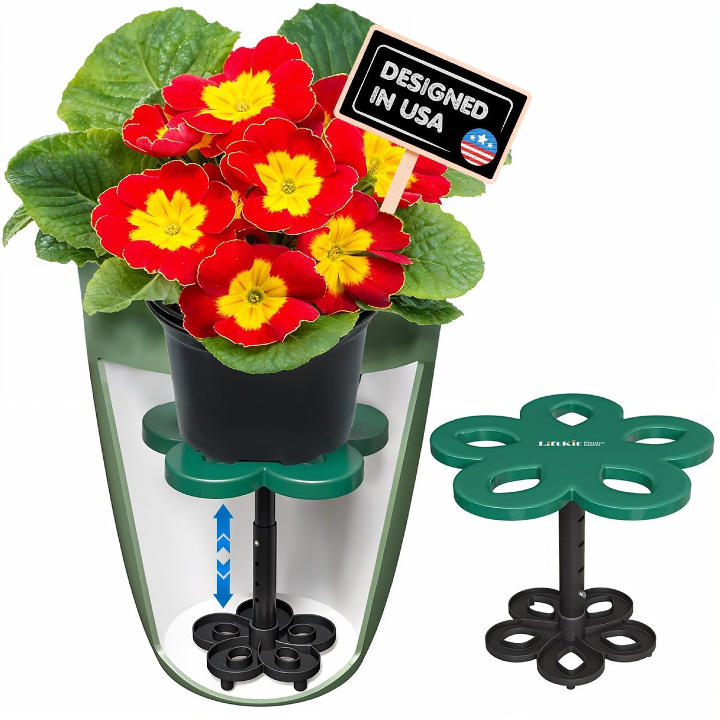 Lift Kit Planter Insert Short Tapered Plant Riser Fill Bottom of Tall Flower Pots and Large Plant Containers | Indoor and Outdoor (7-10” Rise, 6" Base, 10" Top)