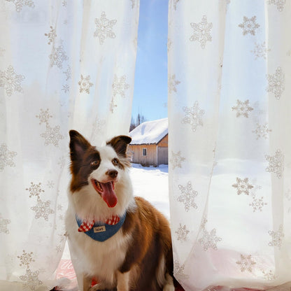 jinchan Embroidered Curtains Sheer Christmas Curtains Off White Snowflake Voile 84 Inch Length Rod Pocket Xmas Decor Winter Holiday Window Decorations Living Room Bedroom 2 Panels Set
