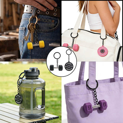 Bryxium Cute Mini Gym Keychain Set - 12 Pcs Dumbbell Weights Keychains, Funny Fitness Gifts for Women and Men, Tote Bag Backpack Purse Key Chains Charms, Workout Accessories Gift for Gym Lovers