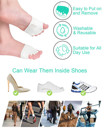 PGRODE 3 Pairs Metatarsal Pads Toe Spacers Separators for Bunion Correction, Soft and Breathable Foot Cushion Hammertoe Corrector for Women Men Feet Relief