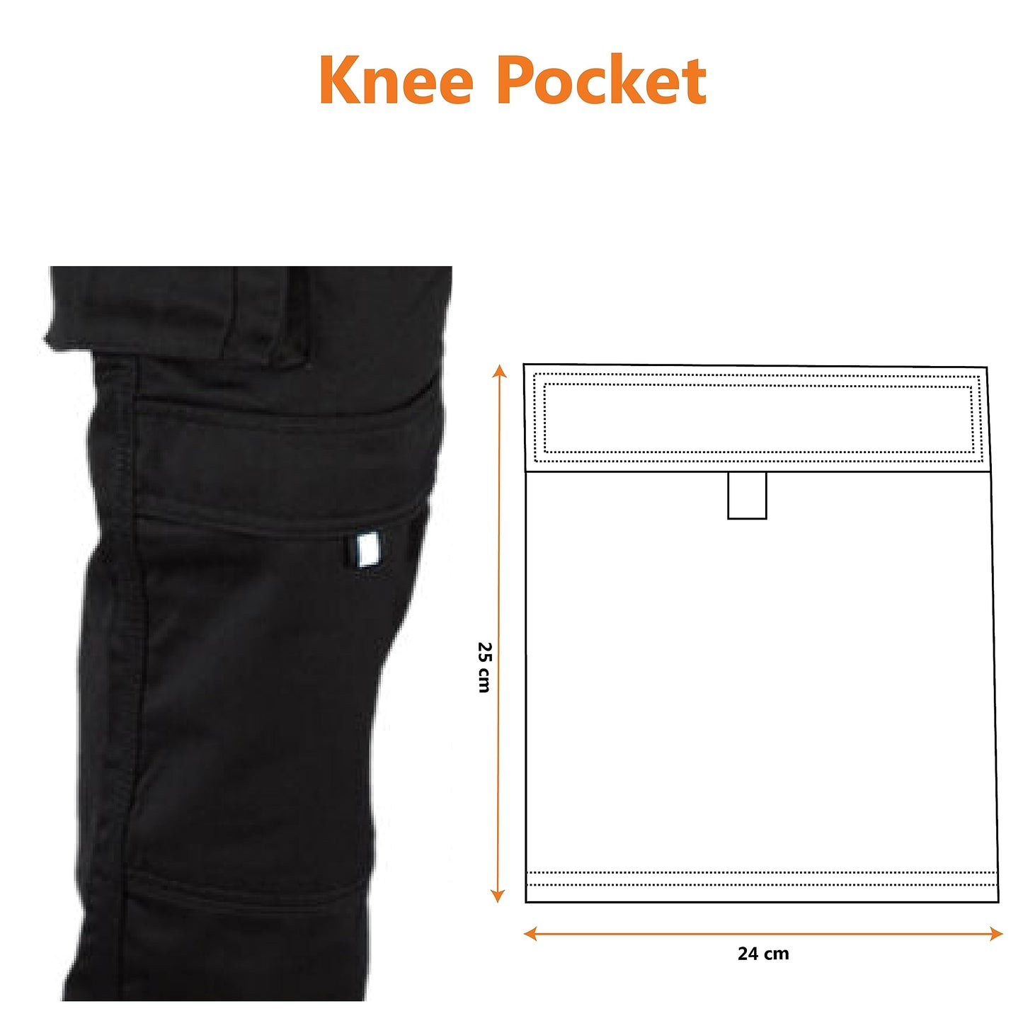 WrightFits Men Pro-11 Work Trousers Black - Heavy Duty Safety Combat Cargo Pant - Multi Pockets & Knee Pad Pockets - Triple Stitched -Durable Work wear (34W X 33L, Black)