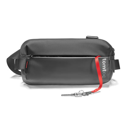 tomtoc Compact EDC Sling Bag, Minimalist Chest Shoulder Crossbody Sling Backpack for Men Women, fits Switch 2 or ipad mini 7, Lightweight Everyday Carry Bag for Tactical, Travel, Work, Sport, Black