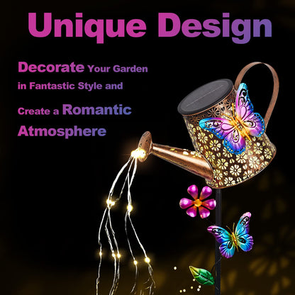 Solar Watering Can with Lights Outdoor Garden,Waterproof Garden Stake Lights Decoration for Yard Lawn Patio Pathway Front Porch Landscape Gardening Gifts for Mom Grandma Women Birthday Gift