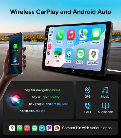 QLED Linux Car Stereo for Ford F150 2004-2008, F250 F350 2008-2016 - Fast Boot Wireless CarPlay & Android Auto Radio, AHD 1080P Backup Camera, Bluetooth, SWC, AM/FM, Dash Kit Replacement
